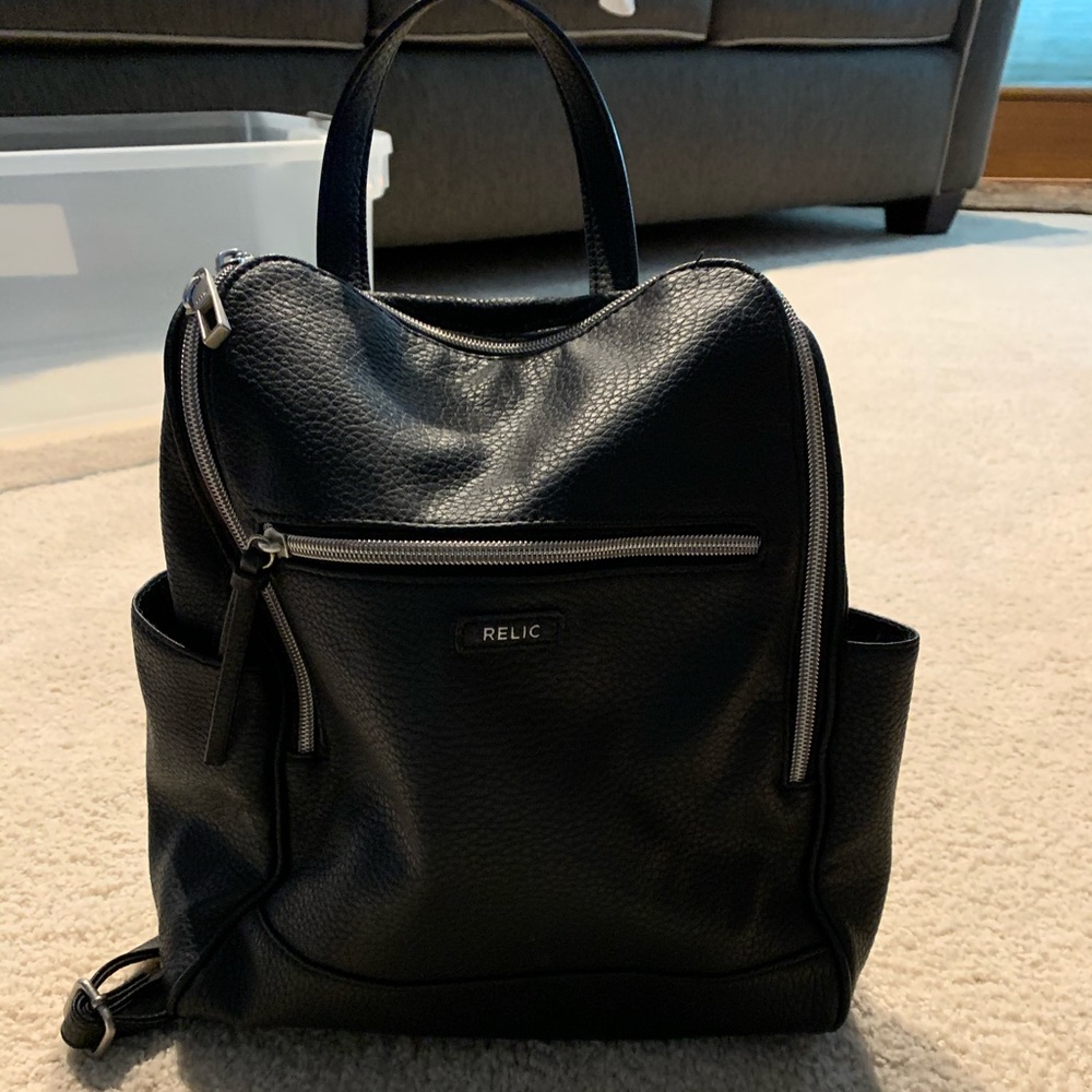 Black backpack purse
